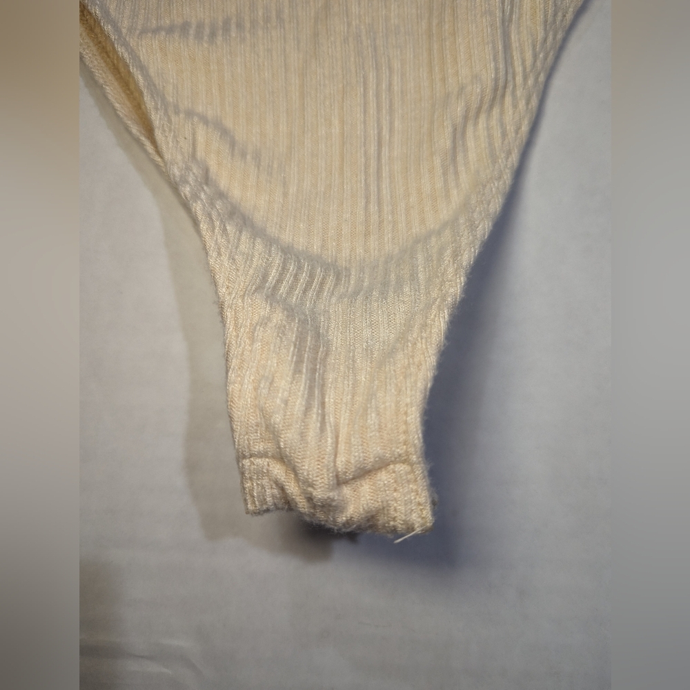 NASTY GAL Cream Ivory Ribbed Super Soft Underwire Bodysuit Size US2 EUR 34 *EUC - Picture 4 of 8